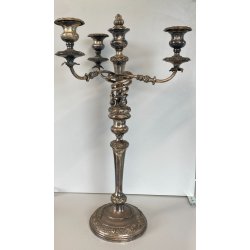ANTICA COPPIA CANDELABRO CANDELIERE METALLO ARGENTATO 3 BRACCI 4 lumi PRIMO '900
