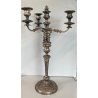 ANTICA COPPIA CANDELABRO CANDELIERE METALLO ARGENTATO 3 BRACCI 4 lumi PRIMO '900