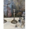 ANTICA COPPIA CANDELABRO CANDELIERE METALLO ARGENTATO 3 BRACCI 4 lumi PRIMO '900