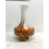 VASO VETRO MURANO SOFFIATO ARANCIONE BIANCO VINTAGE STYLE Carlo Moretti '60