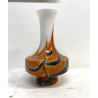 VASO VETRO MURANO SOFFIATO ARANCIONE BIANCO VINTAGE STYLE Carlo Moretti '60
