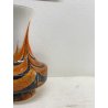 VASO VETRO MURANO SOFFIATO ARANCIONE BIANCO VINTAGE STYLE Carlo Moretti '60