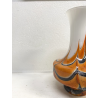 VASO VETRO MURANO SOFFIATO ARANCIONE BIANCO VINTAGE STYLE Carlo Moretti '60