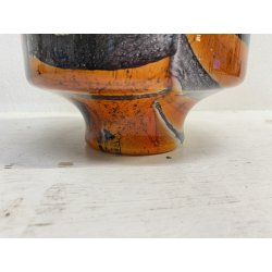 VASO VETRO MURANO SOFFIATO ARANCIONE BIANCO VINTAGE STYLE Carlo Moretti '60