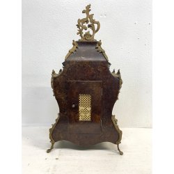 ANTICO OROLOGIO TAVOLO Boulle legno intarsiato BRONZO DORATO pendolo PRIMO '900