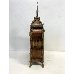 ANTICO OROLOGIO TAVOLO Boulle legno intarsiato BRONZO DORATO pendolo PRIMO '900