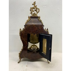 ANTICO OROLOGIO TAVOLO Boulle legno intarsiato BRONZO DORATO pendolo PRIMO '900