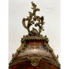 ANTICO OROLOGIO TAVOLO Boulle legno intarsiato BRONZO DORATO pendolo PRIMO '900