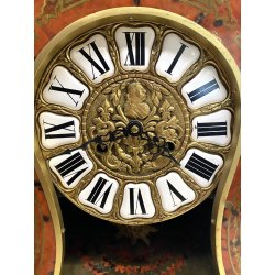 ANTICO OROLOGIO TAVOLO Boulle legno intarsiato BRONZO DORATO pendolo PRIMO '900