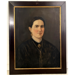 ANTICO DIPINTO OLIO TELA RITRATTO FEMMINILE NOBILDONNA SIGNORA EPOCA 800