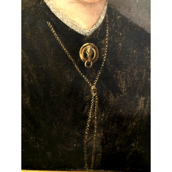 ANTICO DIPINTO OLIO TELA RITRATTO FEMMINILE NOBILDONNA SIGNORA EPOCA 800