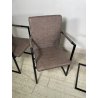LOTTO 4 SEDIE PRANZO SBALZO SIMILPELLE GRIGIO MARRONE METALLO DESIGN BRACCIOLI