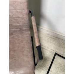 LOTTO 4 SEDIE PRANZO SBALZO SIMILPELLE GRIGIO MARRONE METALLO DESIGN BRACCIOLI