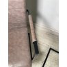 LOTTO 4 SEDIE PRANZO SBALZO SIMILPELLE GRIGIO MARRONE METALLO DESIGN BRACCIOLI
