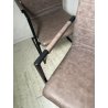 LOTTO 4 SEDIE PRANZO SBALZO SIMILPELLE GRIGIO MARRONE METALLO DESIGN BRACCIOLI