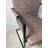 LOTTO 4 SEDIE PRANZO SBALZO SIMILPELLE GRIGIO MARRONE METALLO DESIGN BRACCIOLI