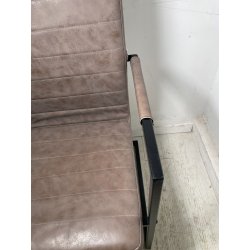 LOTTO 4 SEDIE PRANZO SBALZO SIMILPELLE GRIGIO MARRONE METALLO DESIGN BRACCIOLI