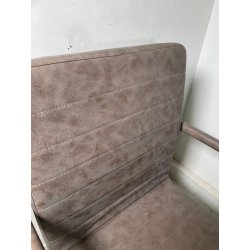 LOTTO 4 SEDIE PRANZO SBALZO SIMILPELLE GRIGIO MARRONE METALLO DESIGN BRACCIOLI