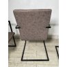 LOTTO 4 SEDIE PRANZO SBALZO SIMILPELLE GRIGIO MARRONE METALLO DESIGN BRACCIOLI