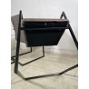 LOTTO 4 SEDIE PRANZO SBALZO SIMILPELLE GRIGIO MARRONE METALLO DESIGN BRACCIOLI