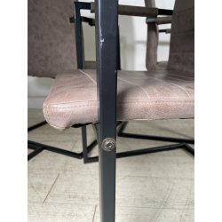 LOTTO 4 SEDIE PRANZO SBALZO SIMILPELLE GRIGIO MARRONE METALLO DESIGN BRACCIOLI