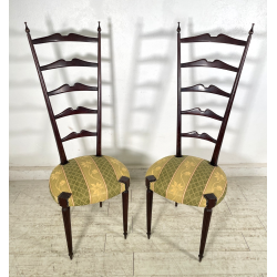 COPPIA SEDIE CHIAVARINE STILE PAOLO BUFFA ANNI 50 VINTAGE CHIAVARI CHAIR DESIGN