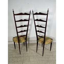 COPPIA SEDIE CHIAVARINE STILE PAOLO BUFFA ANNI 50 VINTAGE CHIAVARI CHAIR DESIGN
