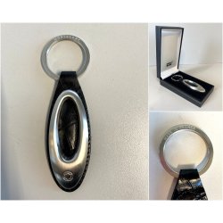 PORTACHIAVI KEY RING Montblanc MatSteel PELLE STAMPATA PATTERN BLACK ALLIGATOR