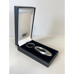 PORTACHIAVI KEY RING Montblanc MatSteel PELLE STAMPATA PATTERN BLACK ALLIGATOR