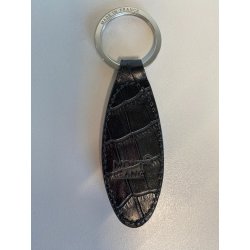 PORTACHIAVI KEY RING Montblanc MatSteel PELLE STAMPATA PATTERN BLACK ALLIGATOR