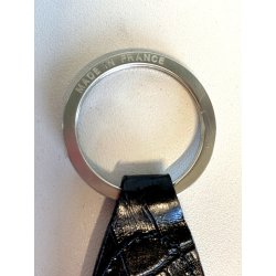 PORTACHIAVI KEY RING Montblanc MatSteel PELLE STAMPATA PATTERN BLACK ALLIGATOR