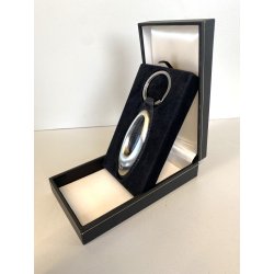 PORTACHIAVI KEY RING Montblanc MatSteel PELLE STAMPATA PATTERN BLACK ALLIGATOR
