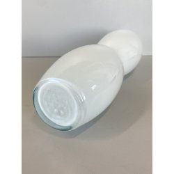 VASO VINTAGE VETRO INCAMICIATO BIANCO OPALINO FORMA ORGANICA 29 cm/h