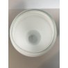 VASO VINTAGE VETRO INCAMICIATO BIANCO OPALINO FORMA ORGANICA 29 cm/h