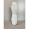 VASO VINTAGE VETRO INCAMICIATO BIANCO OPALINO FORMA ORGANICA 29 cm/h