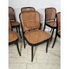 LOTTO 6 SEDIE VINTAGE STILE THONET modello 811 PAGLIA VIENNA LEGNO LACCATO NERO
