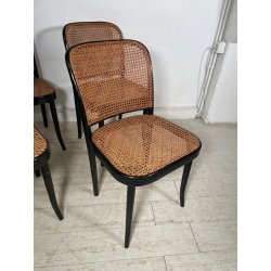 LOTTO 6 SEDIE VINTAGE STILE THONET modello 811 PAGLIA VIENNA LEGNO LACCATO NERO