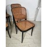 LOTTO 6 SEDIE VINTAGE STILE THONET modello 811 PAGLIA VIENNA LEGNO LACCATO NERO