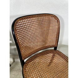 LOTTO 6 SEDIE VINTAGE STILE THONET modello 811 PAGLIA VIENNA LEGNO LACCATO NERO