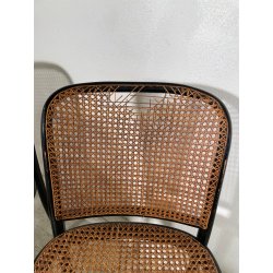 LOTTO 6 SEDIE VINTAGE STILE THONET modello 811 PAGLIA VIENNA LEGNO LACCATO NERO