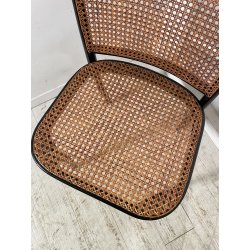 LOTTO 6 SEDIE VINTAGE STILE THONET modello 811 PAGLIA VIENNA LEGNO LACCATO NERO