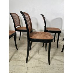 LOTTO 6 SEDIE VINTAGE STILE THONET modello 811 PAGLIA VIENNA LEGNO LACCATO NERO