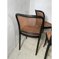 LOTTO 6 SEDIE VINTAGE STILE THONET modello 811 PAGLIA VIENNA LEGNO LACCATO NERO