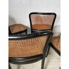 LOTTO 6 SEDIE VINTAGE STILE THONET modello 811 PAGLIA VIENNA LEGNO LACCATO NERO