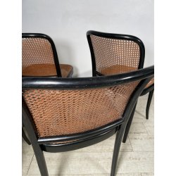 LOTTO 6 SEDIE VINTAGE STILE THONET modello 811 PAGLIA VIENNA LEGNO LACCATO NERO