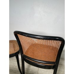 LOTTO 6 SEDIE VINTAGE STILE THONET modello 811 PAGLIA VIENNA LEGNO LACCATO NERO