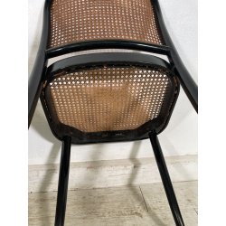 LOTTO 6 SEDIE VINTAGE STILE THONET modello 811 PAGLIA VIENNA LEGNO LACCATO NERO