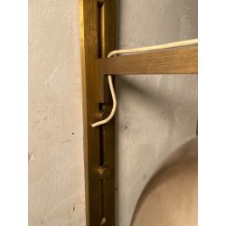 COPPIA APPLIQUE STILUX DESIGN LAMPADE PARETE VETRO VINTAGE OTTONE LEGNO ANNI 60