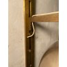 COPPIA APPLIQUE STILUX DESIGN LAMPADE PARETE VETRO VINTAGE OTTONE LEGNO ANNI 60