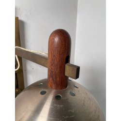 COPPIA APPLIQUE STILUX DESIGN LAMPADE PARETE VETRO VINTAGE OTTONE LEGNO ANNI 60